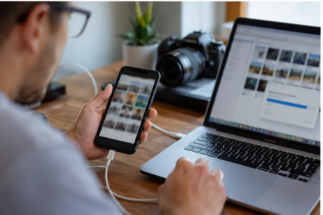 Digitálny detail pri téme záloha fotiek z mobilu, ktorý ľudia často podcenia