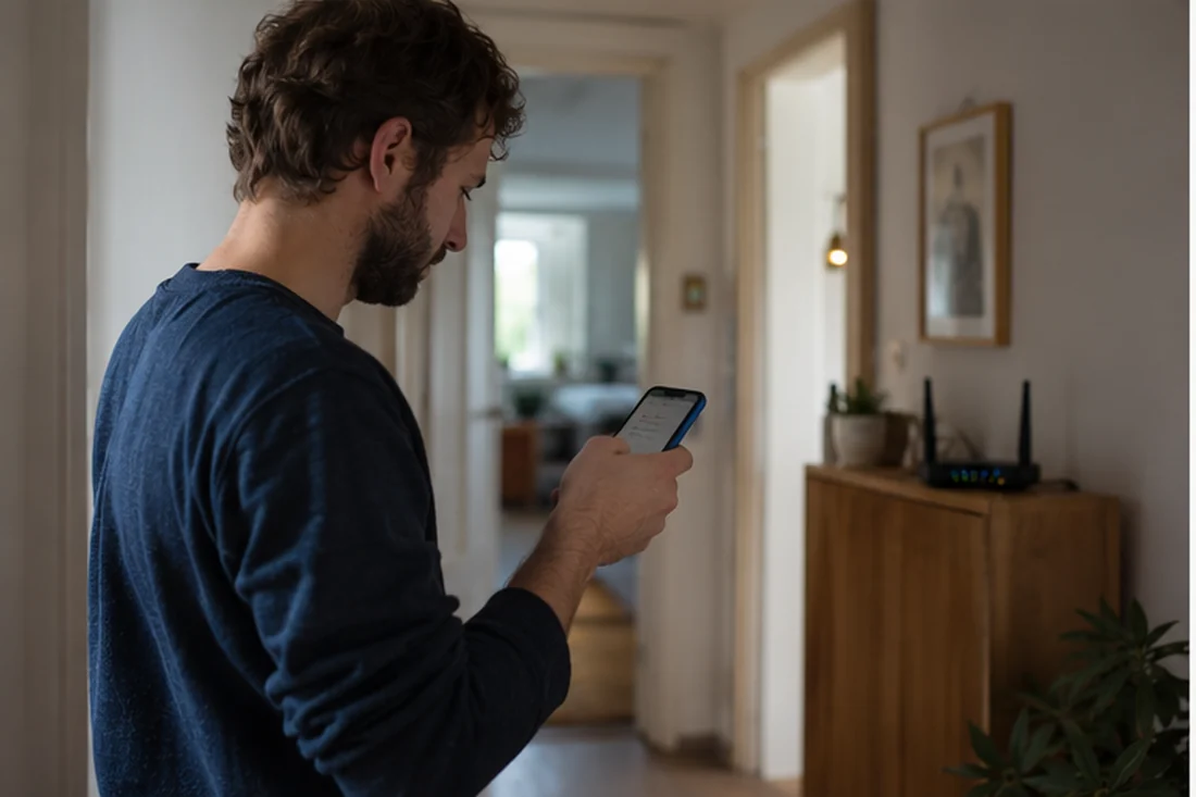 Digitálny detail pri téme slabý signál Wi-Fi, ktorý ľudia často podcenia